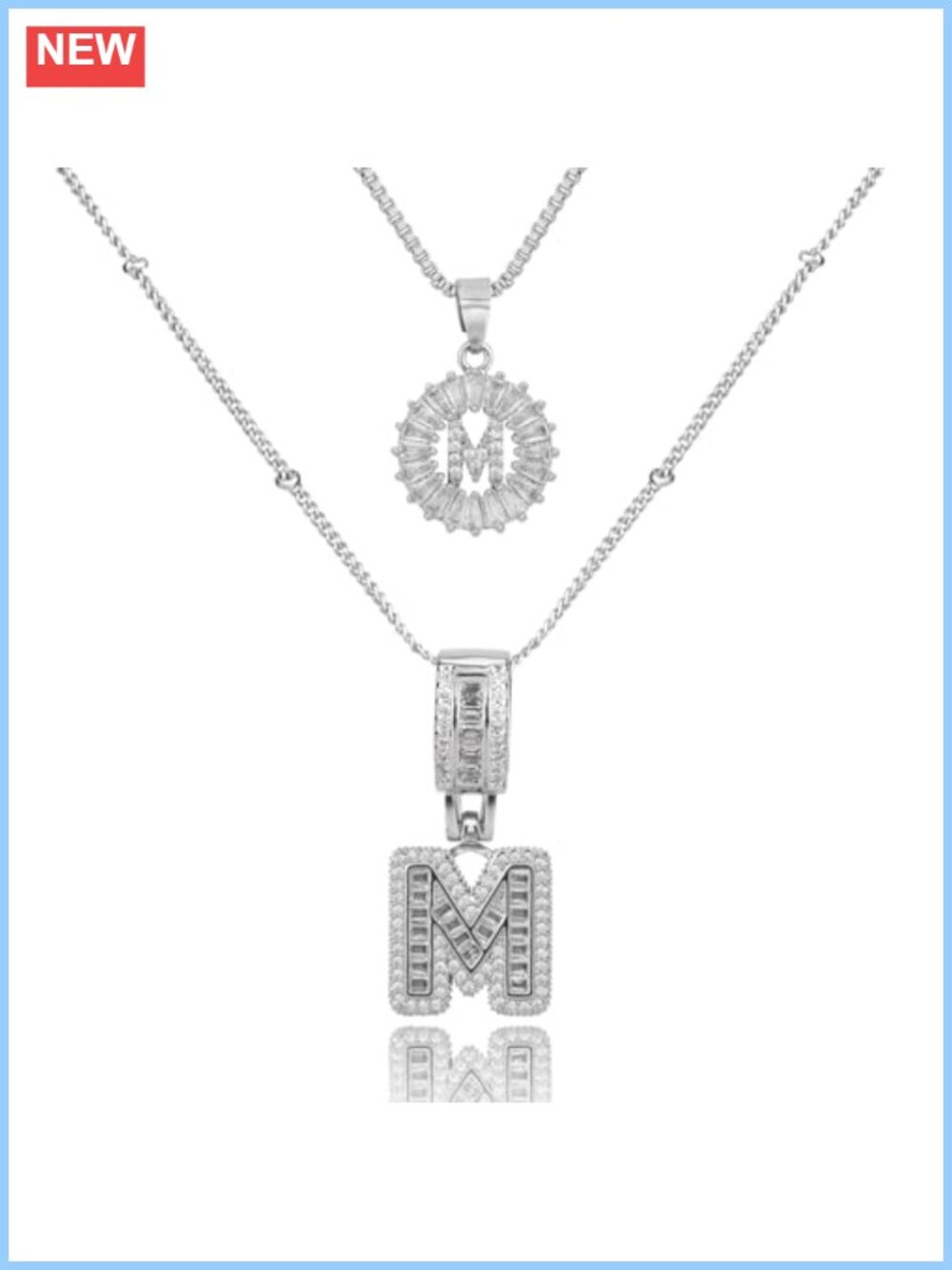 Personalized Initial Letter Necklace 14k White Gold Plated Dainty Chain